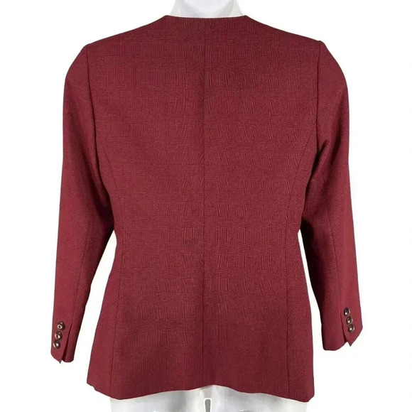 Sag Harbour Herringbone Power Suit Set Womens 8 Lined Burgundy Business Casual - Picture 5 of 16